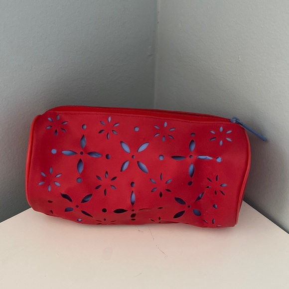 Clinique Red and Blue Makeup Bag, Travel Pouch, Pencil Case - Picture 1 of 4